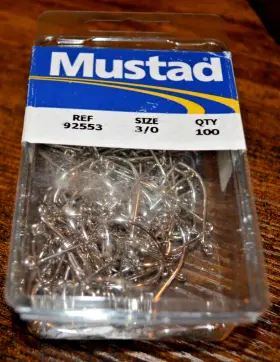 Mustad 023534127524 Mustard Ref 92553 Size 3 100 Hooks