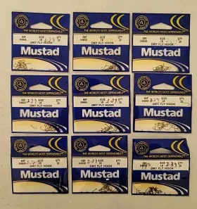 Mustad 023534156395 9pk Lot Signature Dry Fly Hooks 94840- Size 18 25pk Mustad 023534156395 9pk Lot Signature Dry Fly Hooks 94840- Size 18 25pk