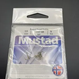 Mustad 023534180048 Round Bend Treble Hook 5 Piece Size 16 Mustad 023534180048 Round Bend Treble Hook 5 Piece Size 16