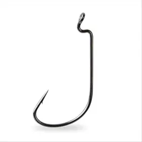Mustad 023534319882 Megabite Hook Widegap Offset Shank - 4/0 Black Nickel