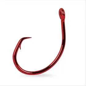 Mustad 023534362468 Demon Perfect Circle In-line 1x Fine Wire - Red-size 5/0 Pack Of 10