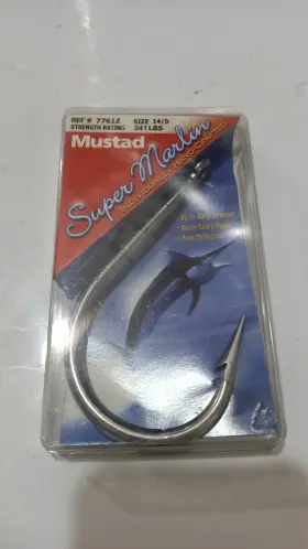 Mustad 023534373426 Super Marlin Sz 14/0 7761z Fishing Hook Mustad 023534373426 Super Marlin Sz 14/0 7761z Fishing Hook