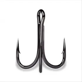 Mustad 023534393424 Treble 3x Strong Forged - Black Nickel 2/0