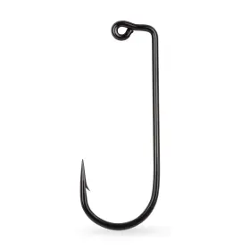 Mustad 023534397262 Jig Hook 90 2x Strong Forged Eyed - 10 Black Nickel