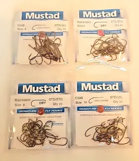 Mustad 023534404588 Signature Fly Hooks Fishing Lot Of 4 Packs Size 6/8/10 New Mustad 023534404588 Signature Fly Hooks Fishing Lot Of 4 Packs Size 6/8/10 New