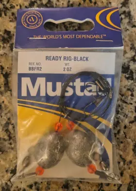 Mustad 023534405172 Vintage Mustard Bbfr2 2 Pack Of Oz Ready Rig Black
