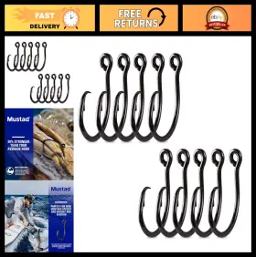 Mustad 023534411883 Demon Perfect Inline Circle Fishing Hooks Black Nickel 1x Fine