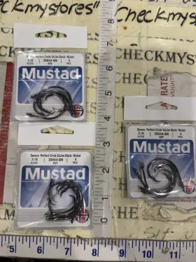 Mustad 023534416741 3x 5 Pk Saltwater Demon Perfect Circle Black Nickel 39944-bn Sz 7/0