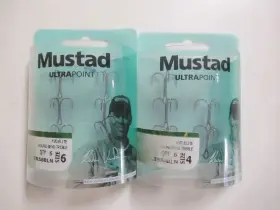 Mustad 023534418264 2 Pkgs Ultrapoint Hooks - Tr58bln Sz 6 And 4 Only 5