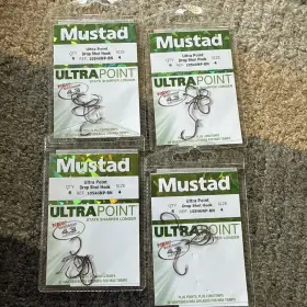 Mustad 10546np-rb-6u Hooks 10546np-bn Drop Shot Or Live Bait Octopus Size 4 Lot Of
