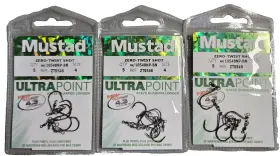 Mustad 10548np-bn 3-mustad No Twist Zero Drop Shot 10548np Size #4 15 Hooks Total Value