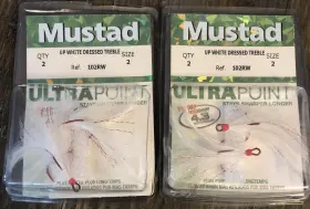 Mustad 233bln 2 Treble Hooks Ultrapoint Feather Dressed Up White 4 Total Mustad 233bln 2 Treble Hooks Ultrapoint Feather Dressed Up White 4 Total