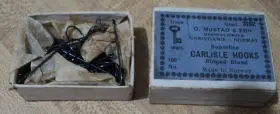 Mustad 3192 Vintage Box Carlisle Fly Tying Hooks Size 12 Ringed Blued- 100 Ct