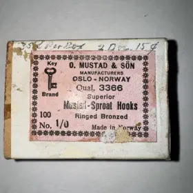 Mustad 3366 Vintage O. And Son Size 1/0 Sproat Hooks Bronzed 100pcs