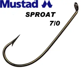 Mustad 3399-br-7/0 50 Sproat Hooks 3399 7/0 Turned Up Eye Bronze Hook 3399br Mustad 3399-br-7/0 50 Sproat Hooks 3399 7/0 Turned Up Eye Bronze Hook 3399br