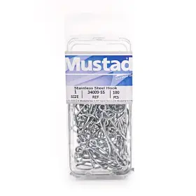 Mustad 34009-ss-8/0-50 O Shaughnessy Stainless Steel Hook Mustad 34009-ss-8/0-50 O Shaughnessy Stainless Steel Hook