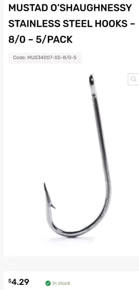Mustad 3407dt-80 34007 Ssd Classic 8/0 Duratiin Finish J Hooks Fishing Pack Of 100 Mustad 3407dt-80 34007 Ssd Classic 8/0 Duratiin Finish J Hooks Fishing Pack Of 100