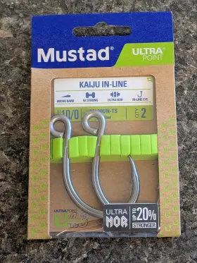 Mustad 35100un-ts-100 Kaiju Ultranor In-line Single Hooks - Size 10/0 5x Strong 35100un-ts Mustad 35100un-ts-100 Kaiju Ultranor In-line Single Hooks - Size 10/0 5x Strong 35100un-ts