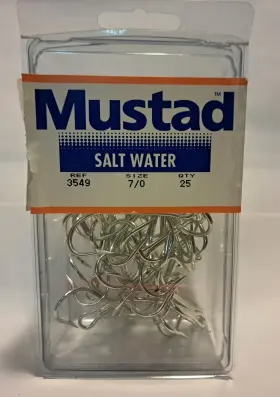 Mustad 3547 22 Genuine Large 7/0 Saltwater Treble Hooks