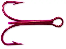 Mustad 3551-rb-12-5 3551 Classic Treble Standard Strength Fishing Hooks 12 Pack Of 5 Red