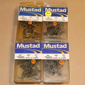 Mustad 3592bln Approx 100 Kingfish Treble Hooks 4x Strong Size 1 2 Vintage Stock Mustad 3592bln Approx 100 Kingfish Treble Hooks 4x Strong Size 1 2 Vintage Stock