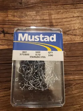 Mustad 37160s-ss-2/0-100 Stainless Steel Wide Gap Hooks 37160s-ss-5/0-100 Fluke Kahle 37160 Hook