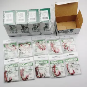 Mustad 3808np-rb Bass Worm Soft Plastic Hooks 4/0 Red - 50 Units Packs Bulk Dealer Value Lot