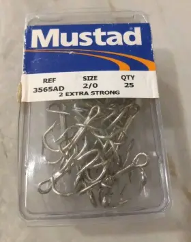 Mustad 398725 3565ad Stainless Steel Hooks Size 2/0 25 Quantity Mustad 398725 3565ad Stainless Steel Hooks Size 2/0 25 Quantity