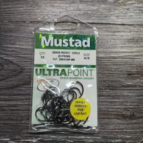 Mustad 39941-bn Ultrapoint 39941 Bn 39941bln Demon Perfect Circle Hook 25 Pk 4/0