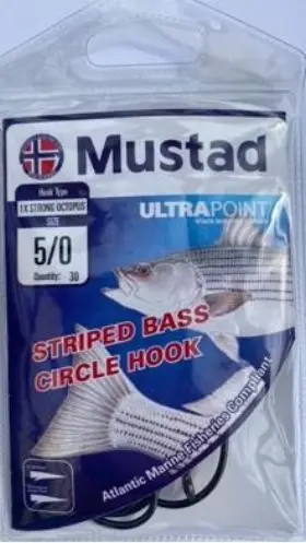 Mustad 39950np-bn-8/0-20s Striper Pack Demon Perfect Circle 3x Mustad 39950np-bn-8/0-20s Striper Pack Demon Perfect Circle 3x