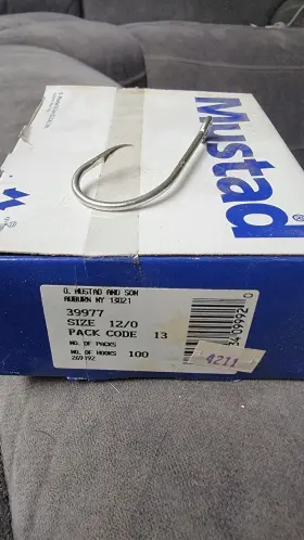 Mustad 39977dt12/0-100 39977 12/0 Pack Of 100 Mustad 39977dt12/0-100 39977 12/0 Pack Of 100