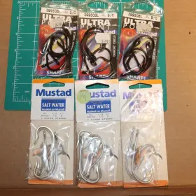 Mustad 3998obl Mixed Lot Of 5pks Hooks 7/0 3407ss 2x Strong And 9/0 Demon Circle Mustad 3998obl Mixed Lot Of 5pks Hooks 7/0 3407ss 2x Strong And 9/0 Demon Circle