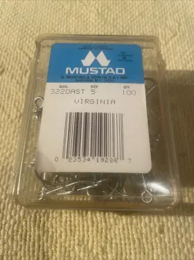 Mustad 4011dbu-06 Virginia Size #5 Hooks 322oast 100 Tautog Black Fish New In Box
