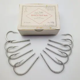 Mustad 7682-6/0-10 Needle Eye Hook Sea Hawk Norway Stock 2x Strong Big Game