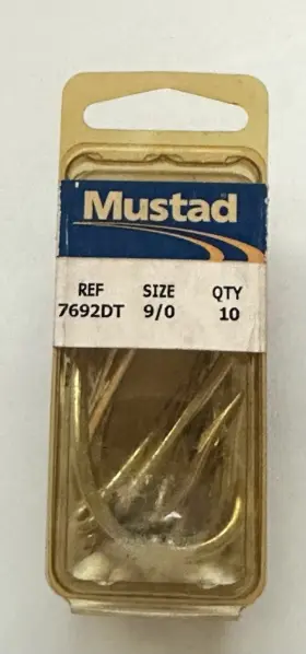 Mustad 7692dt-100 10 Big Game 7692dt Size 9/0 Tarpon And Tuna Fishing Hooks Duratin