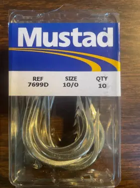 Mustad 7699dt8/010 7699d # 10/0 10 Count Hooks