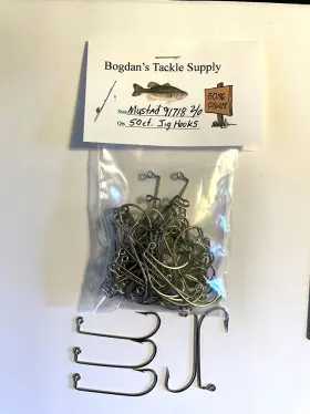 Mustad 91718 50pcs #2/0 Nickel Plated 90 Degree Oshaughnessy Jig Hooks