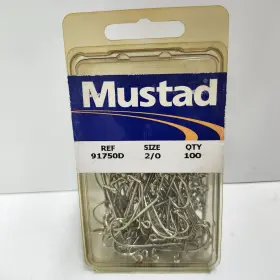 Mustad 9175upbln 90 Degree Fishing Jig Hooks 91750d 100 Pack Size 2/0 Mustad 9175upbln 90 Degree Fishing Jig Hooks 91750d 100 Pack Size 2/0