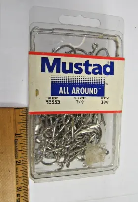 Mustad 92553ni 100ct 7/0 Octopus Beak Hook Nickel 92553-ni Mustad 92553ni 100ct 7/0 Octopus Beak Hook Nickel 92553-ni