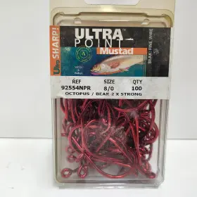 Mustad 92554npr Octopus Beak 2x Strong Hooks Fishing Size 8/0 100 Pack Mustad 92554npr Octopus Beak 2x Strong Hooks Fishing Size 8/0 100 Pack