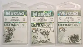 Mustad 9523upbr 3 - 25 Pack 9174npbn-02 Size 2 3x Short 2x Strong Live Bait Hooks