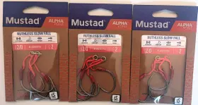Mustad A-assist3-2/0-2a Three 3 Packs Ruthless Slow Fall Assist Fish Hooks Size 2/0 Mustad A-assist3-2/0-2a Three 3 Packs Ruthless Slow Fall Assist Fish Hooks Size 2/0