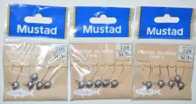 Mustad Aj-jgr-1/16-5 3 Packs Finesse Jig Head Type 1 Falling 2.0 Gram 1/16oz Gold Hook Panfish