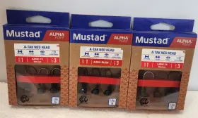 Mustad Ajig01-mg-1/8-3a Alpha Point A-tak Ned Head Jigs #1 1/8oz Jig Heads New 9 Pieces Mustad Ajig01-mg-1/8-3a Alpha Point A-tak Ned Head Jigs #1 1/8oz Jig Heads New 9 Pieces