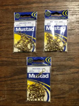 Mustad Bbs-2/0-12 Brass Barrel Fishing Swivels Size 2/0 Big Game Lot # 3