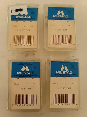 Mustad Fishing Hooks 07813 4 Pkgs 100 2x Strong Treble Fish Hooks/3566 Size 12 Nickel Finish New Mustad Fishing Hooks 07813 4 Pkgs 100 2x Strong Treble Fish Hooks/3566 Size 12 Nickel Finish New