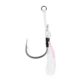 Mustad J-assist2-5/0-2 Heavy Duty Assist Rig White With Green Flash