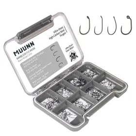 Muunn 748661929901 160pcs Fly Tying Hooks Barbless Assortment 10# 16# Dry Wet Curved Nymp Muunn 748661929901 160pcs Fly Tying Hooks Barbless Assortment 10# 16# Dry Wet Curved Nymp