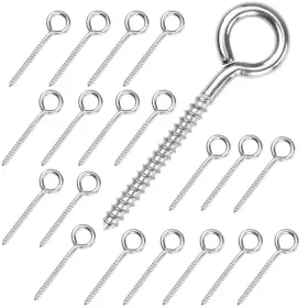 Muzata 710654720031 20 Pack 3.3 Inch M6 Eye Hooks Screw Stainless Steel Screws For Wood Heavy