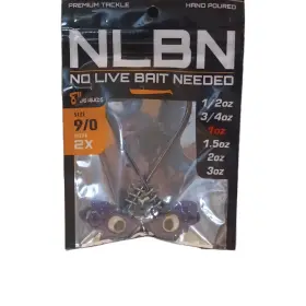 Nlbn Nlbn-8jh1-ph Hand Poured 8 Inch Jig Heads Size 9/0 Hook 1 Oz Purple 2 Pack